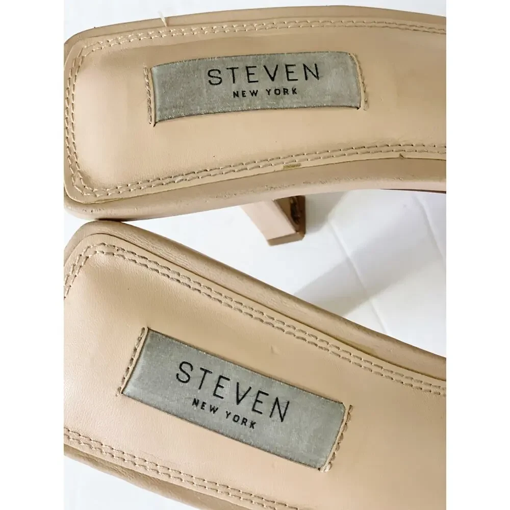 3 FOR $45 SALE | Steven Steve Madden Braided Kitten Heel Mules Nude 10